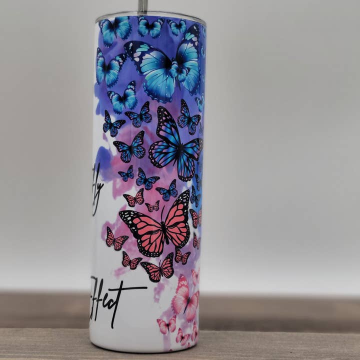 LGH Designs - Wholesale Insulated Mug/Tumbler - Butterfly Cup, Custom Butterfly Tumbler, 20oz Tumbler, Reusable Cup, Butterflies, Personalized Cup, Custom Saying Butterfly Cup1