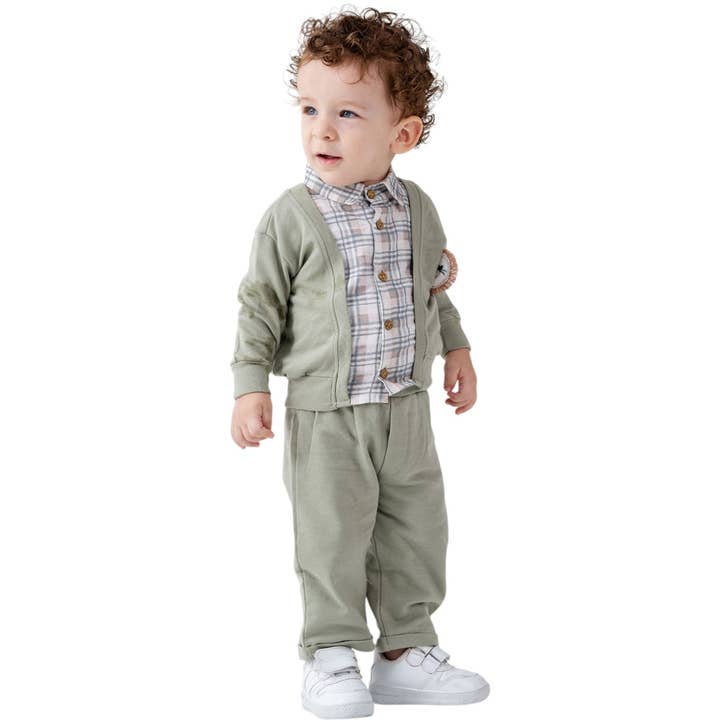 Conjunto de bebé de 2 piezas hecho de algodón León para venta al por mayor de Cheeky Nomads