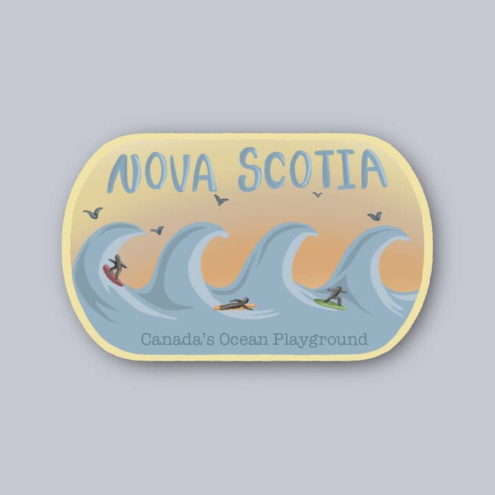 Bygone Art Project - Wholesale Sticker - Nova Scotia Surf Sticker & Magnet | Ocean Playground1