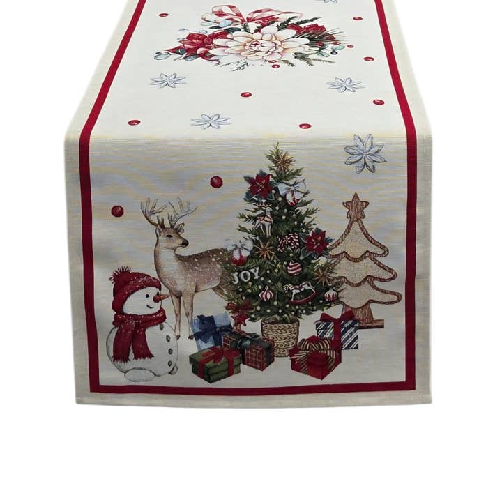 Gingerbread Lurex Christmas Runner in Gobelin for wholesale by Lunaria Lab