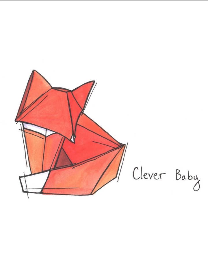 Impression sur le renard aquarelle orange Bitersweet Orgami, 4x6 pour la vente par Marissa Tawney Thaler Illustration