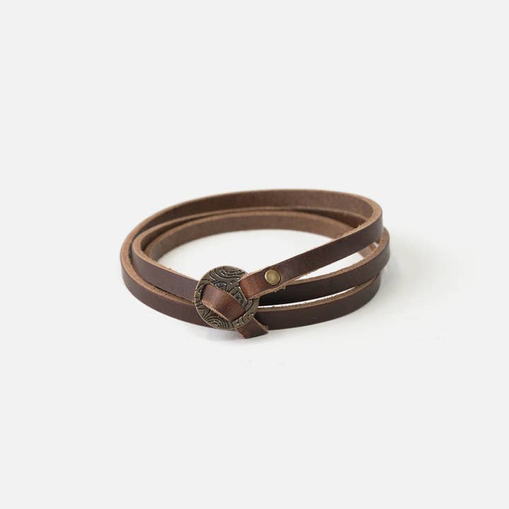 Range Leather Co. - Wholesale Bangle Bracelet - Full-Grain Leather Whitney Wrap Bracelet - USA Made7