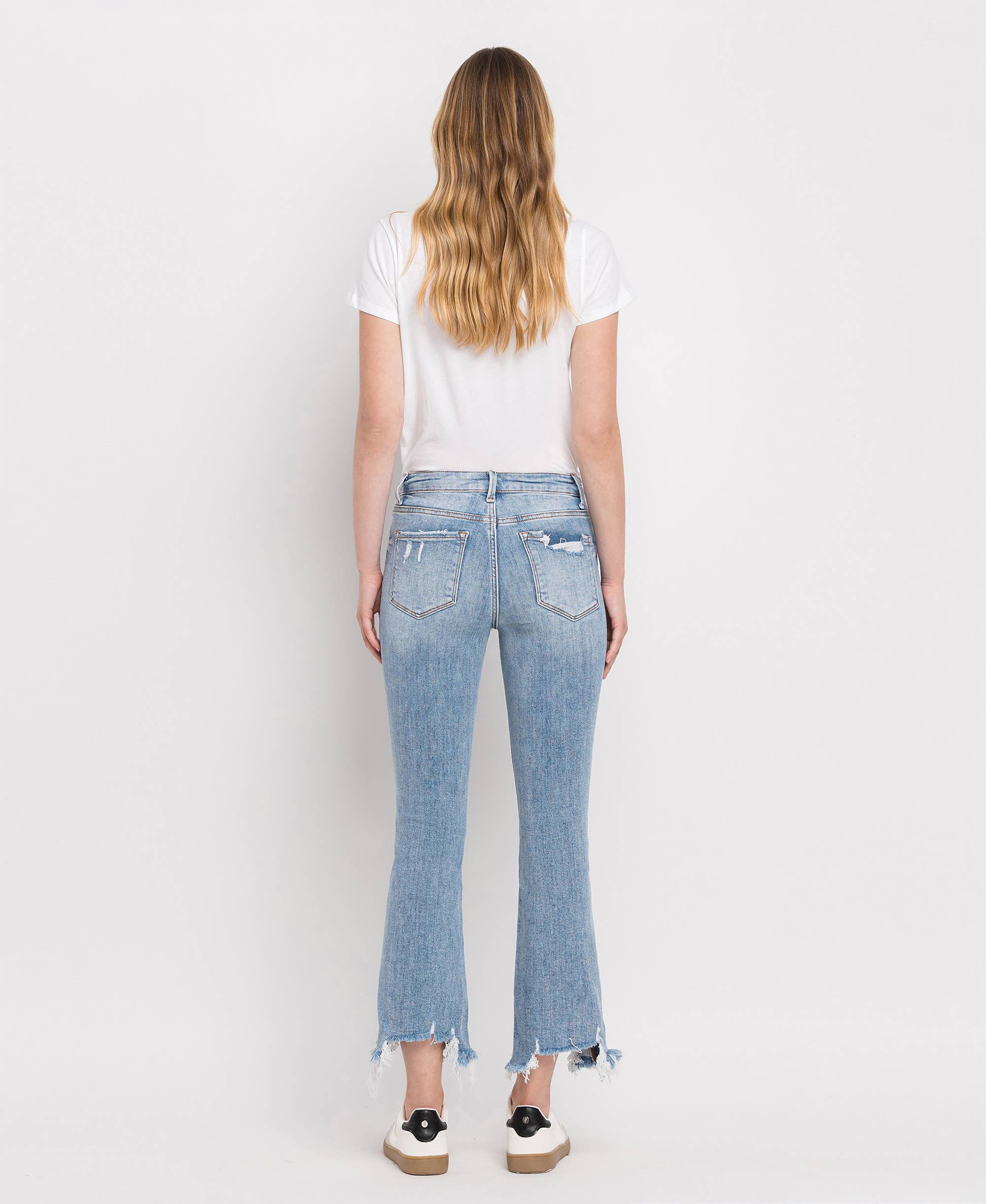 Handy HIGH RISE LIGHT WASH CROP FLARE JEANS LV1003 for wholesale on Faire5