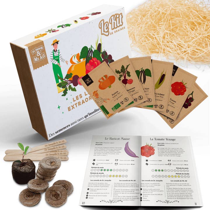 Dr. Jonquille & Mr. Ail - Wholesale Plant Seeds - The Extraordinary Vegetables - Themed Gardening Kit1