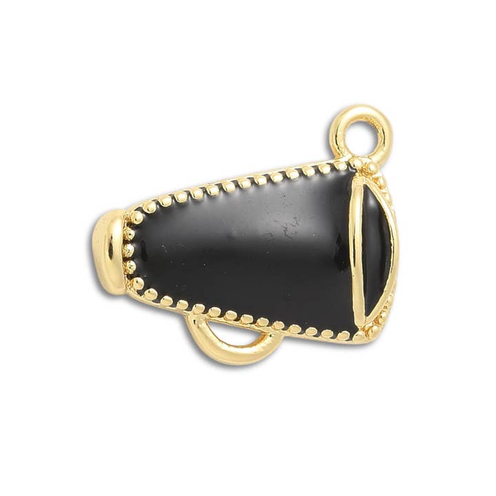 Cheer Megaphone Black Charm for wholesale by Love, Paige Designs