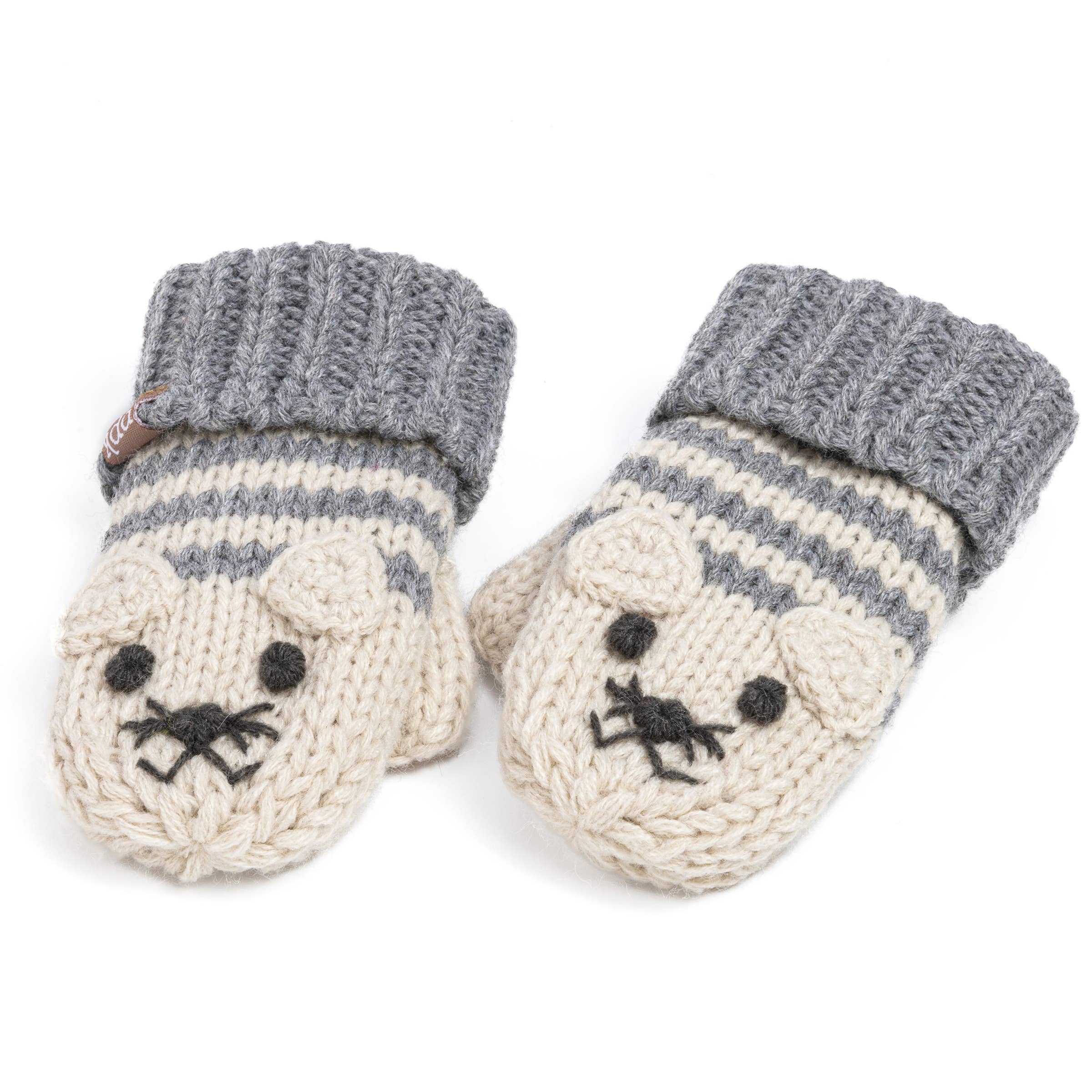 Peppercorn Kids - Wholesale Mittens - Kids - Knitted Cat Mittens - Toddler / Little Kids / Big Kid - Gray2