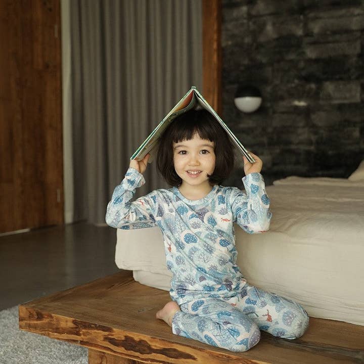 Børns trykte efterårssæt med top og bund for engroshandel hos kycozy