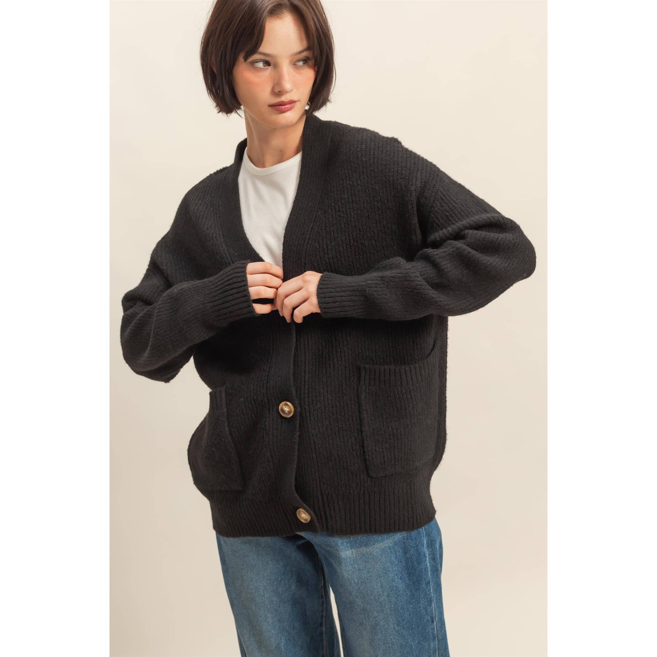 HYFVE - Wholesale Cardigan - Women's - Oversized Sweater Cardigan With Front Pockets25