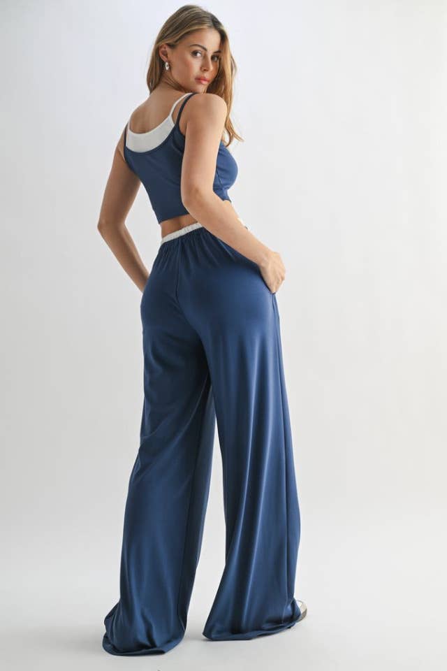 Peace Love Line - Wholesale Top & Pant Set (NOT Loungewear) - Women's - PL7847 - SOLID TANK TOP AND PANT SET2