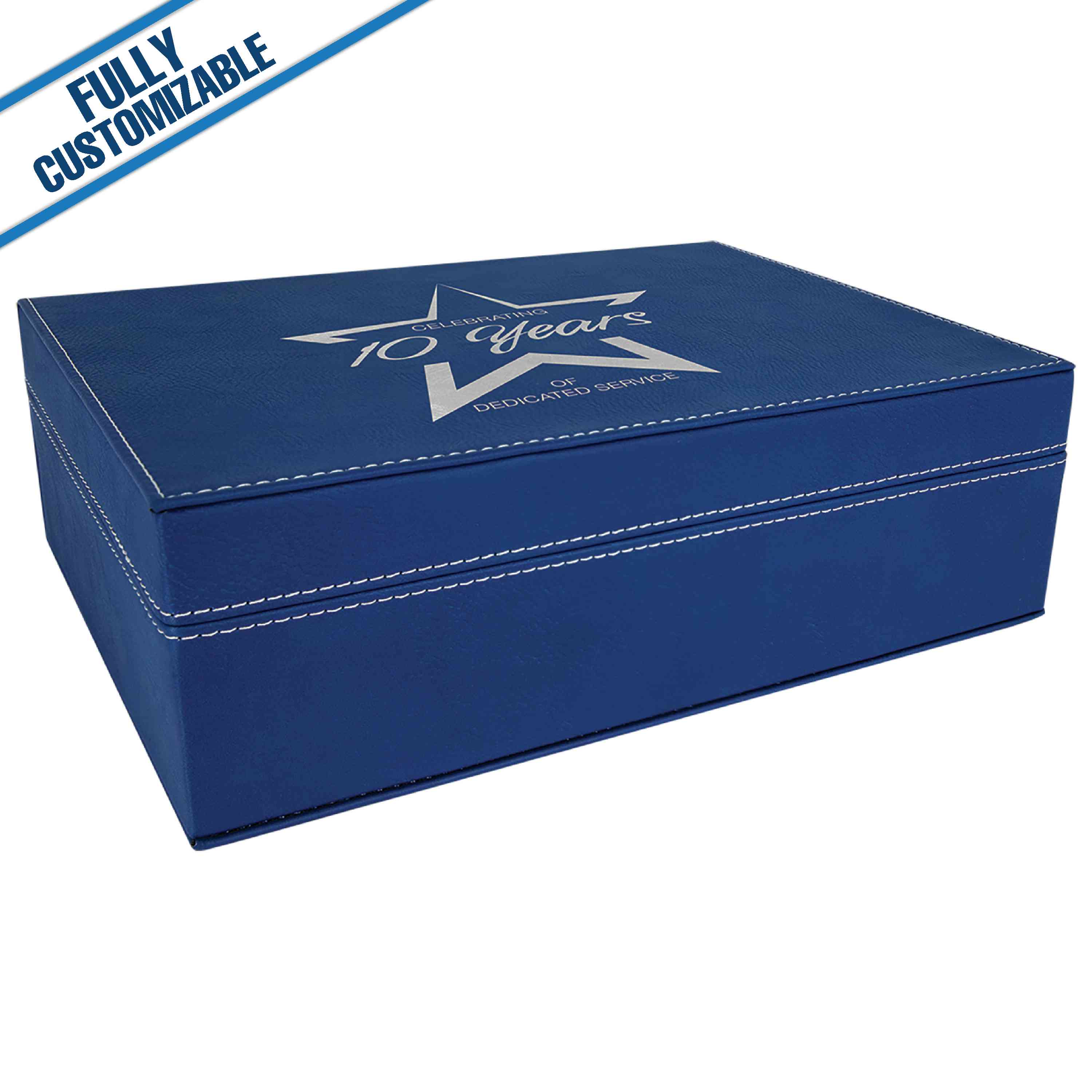 GiftWorksPlus - Wholesale Gift Box - Engraved Leatherette Rectangle Gift Box - Fully Customizable10