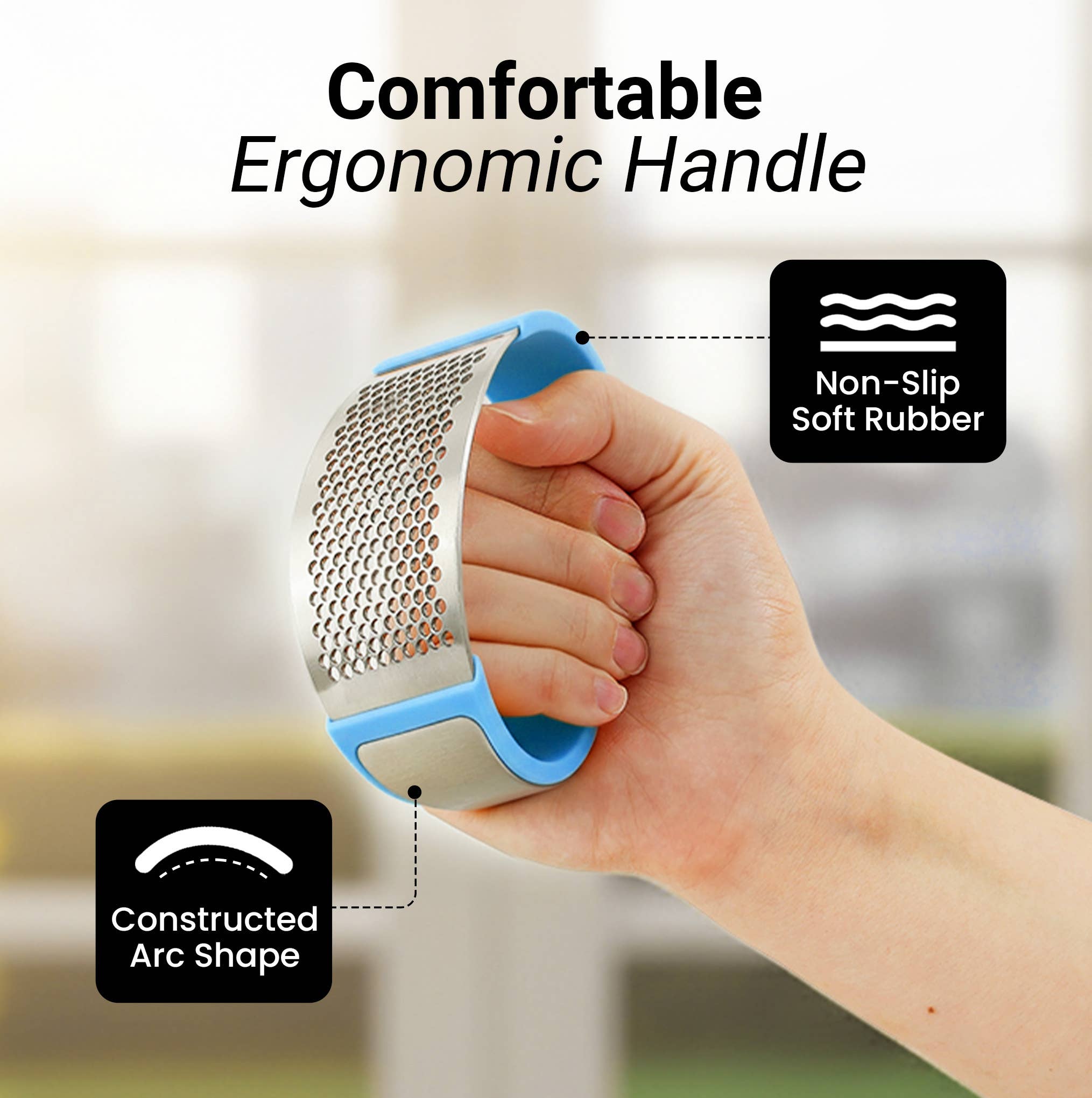 Zulay Kitchen – wholesale Kitchen tool/gadget – Garlic Press Rocker With Silicone Peeler & Scraper Set13