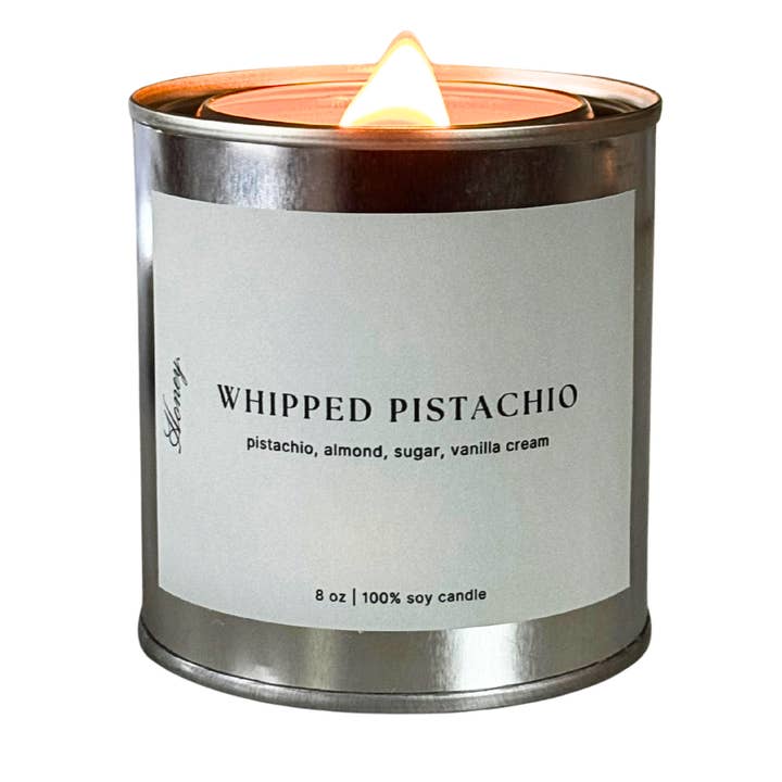 Whipped Pistachio, Wood Wick Spring Soy Candle, Home Decor for wholesale by Honey Candle Studio