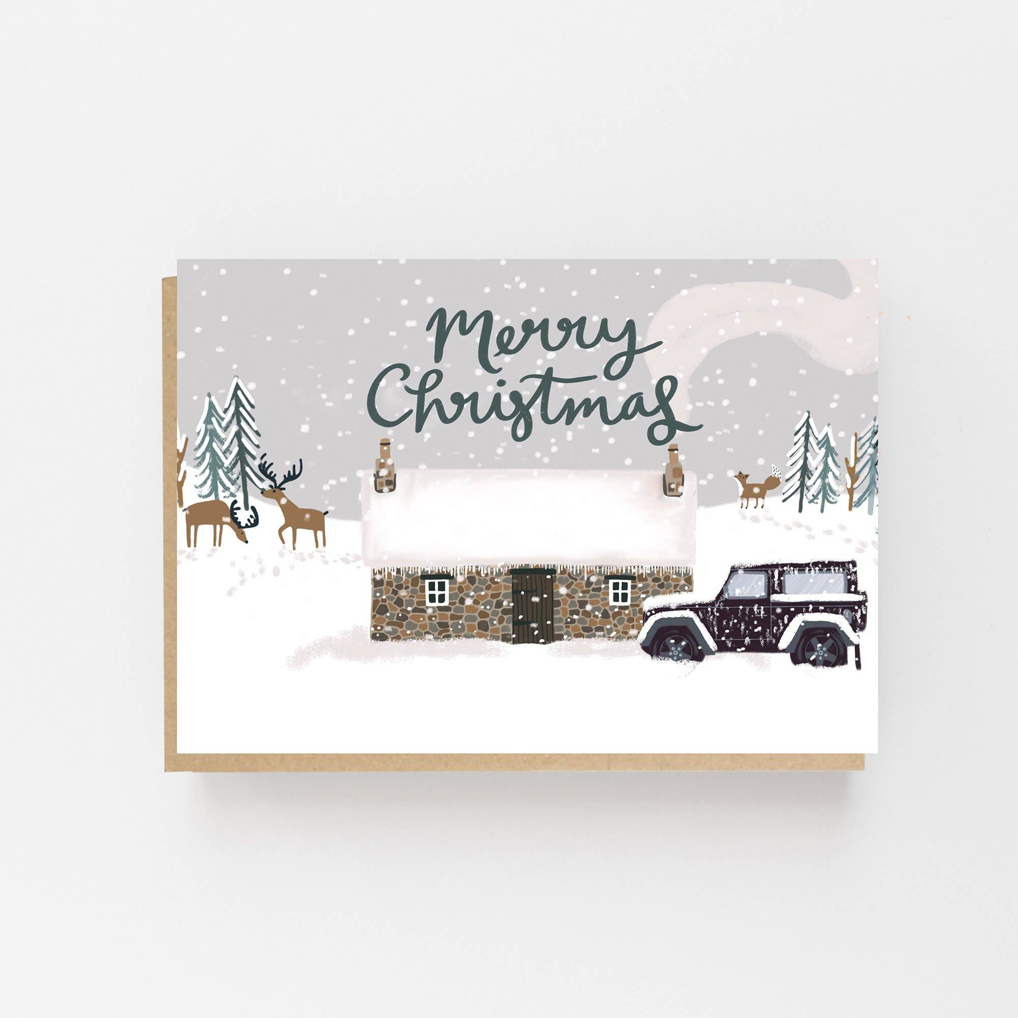Lomond Paper Co – wholesale Christmas card – Bothy in the Snow "Merry Christmas" - Christmas Card