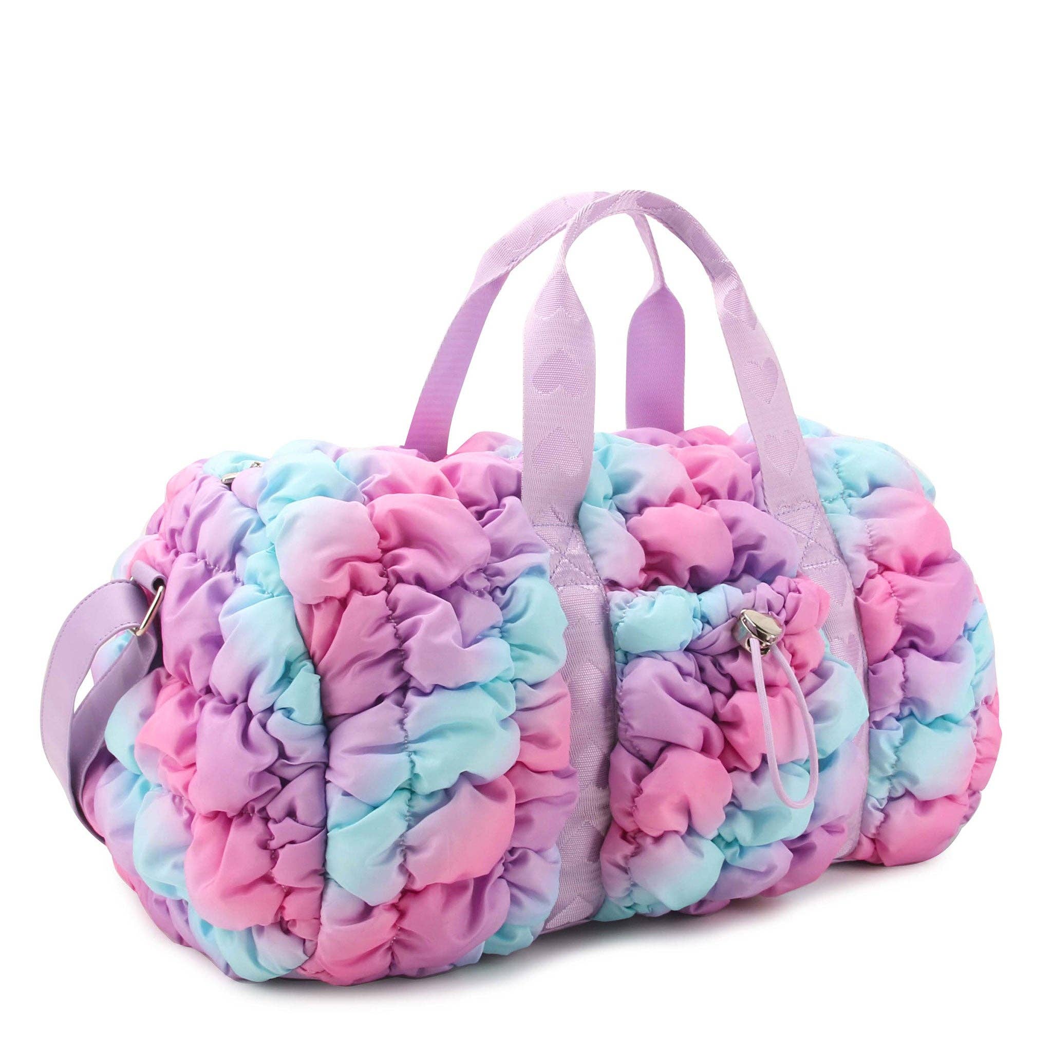 OMG Accessories - Wholesale Weekender Bag - Kids - Quilted Scrunchies Ombré Large Barrel Duffle Bag2