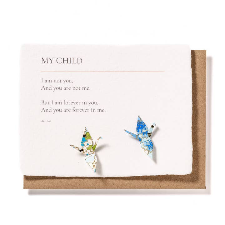 tiny poetry project – Großhandel Geburtstagskarten – Neu! Mein Kind: Origami-verzierte Geburtstagskarte