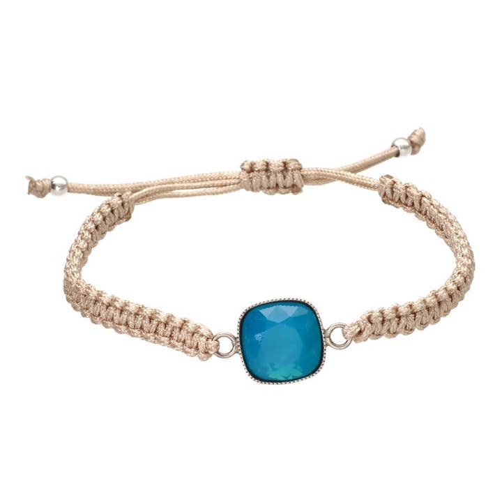 Bracciale in filo di seta con diamanti quadrati per la vendita all'ingrosso da parte di Las Joyas de Amanda