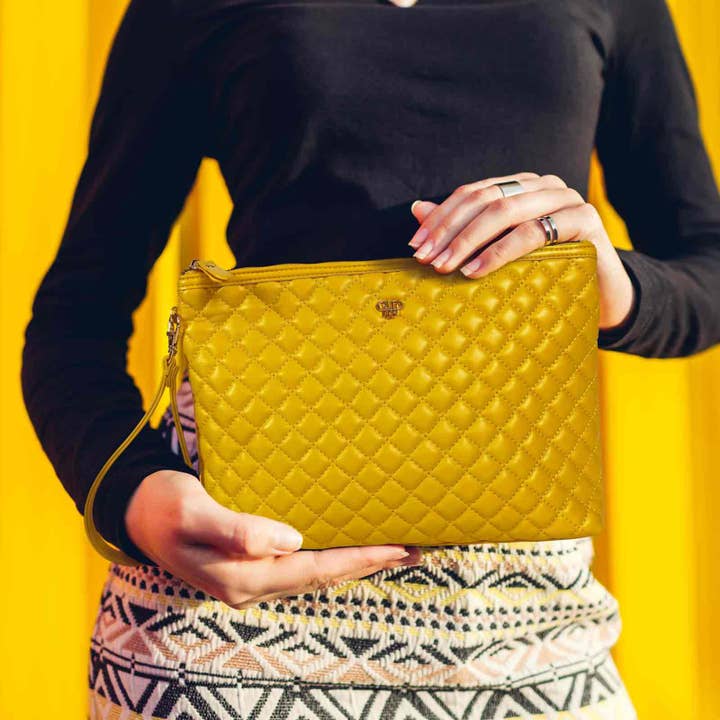 PurseN (new) - Venta al por mayor Bolsa para maquillaje - Estuche de Maquillaje Litt - Amarillo Mostaza