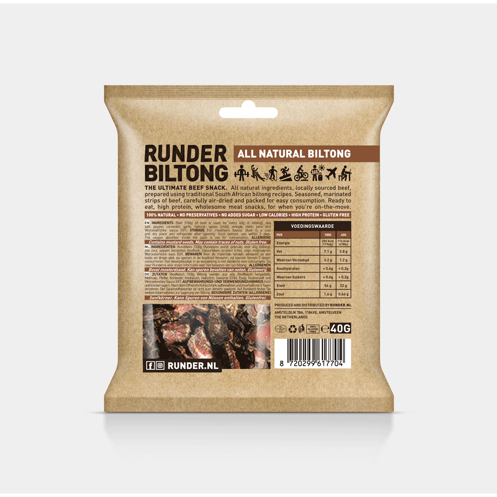 Runder Biltong - Wholesale Jerky - Runder Biltong Original 40g1