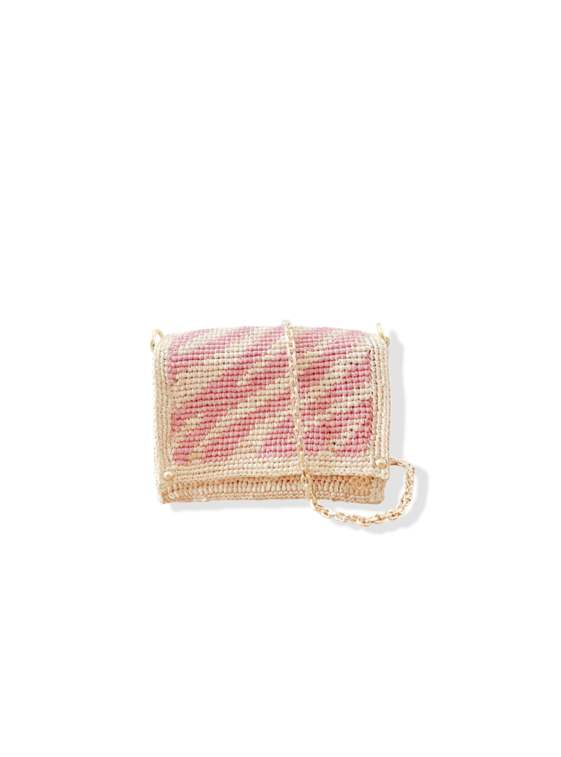 Sanabay – Großhandel Messenger Bag – Damen – Mini Nina Wild Rose Raffia-Tasche mit Kettenriemen0