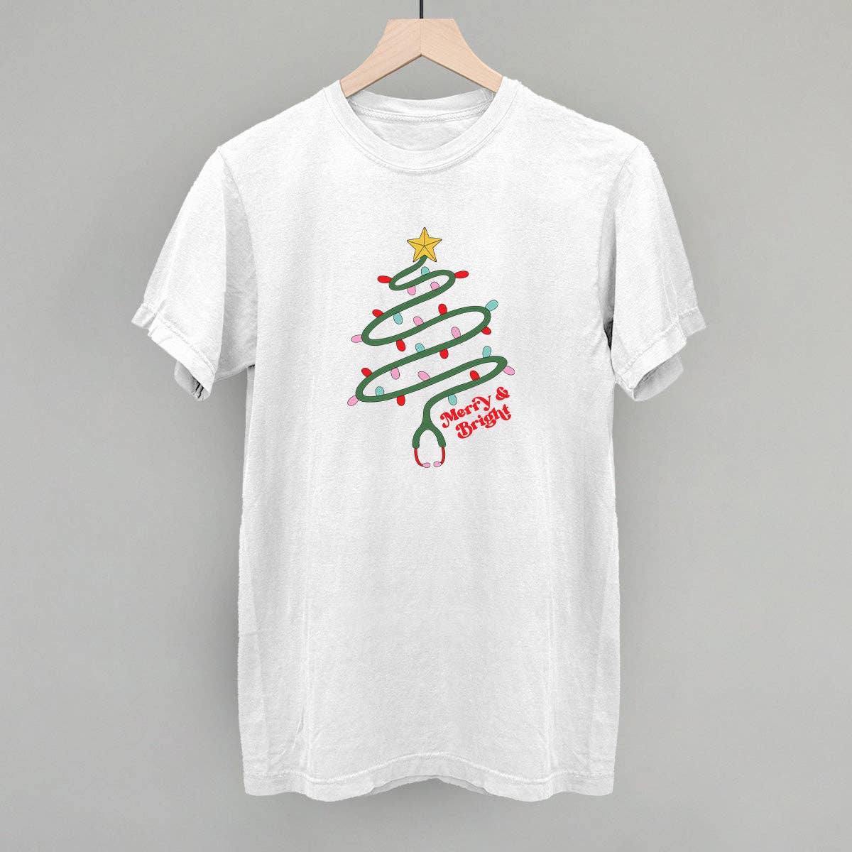 Ivy + Cloth - Wholesale Screen Printed T-Shirt - Women's - Merry & Bright Stethoscope4