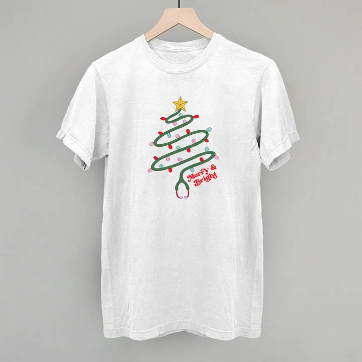 Ivy + Cloth - Wholesale Screen Printed T-Shirt - Women's - Merry & Bright Stethoscope4