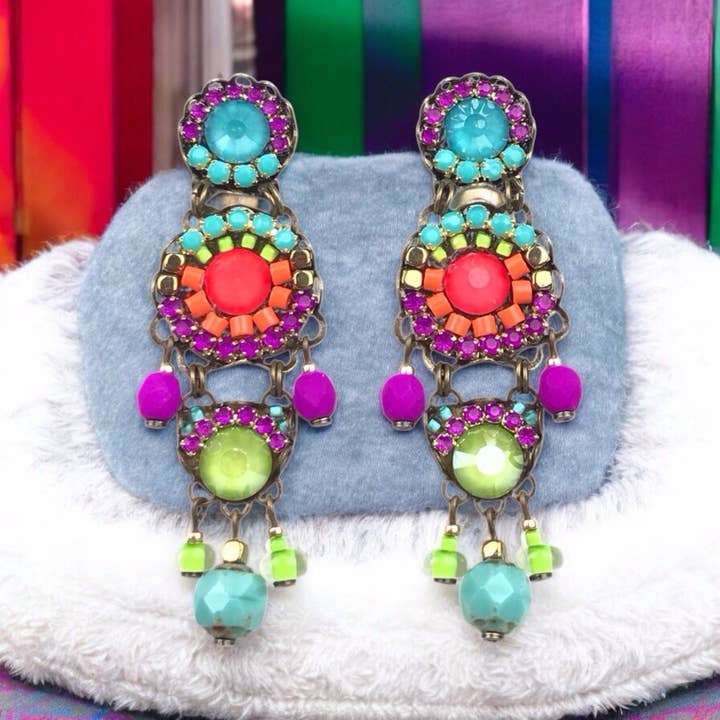 melizijewelry - Wholesale Dangle Earrings - Handmade crystal earrings Fluor World INKA3