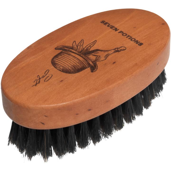 Seven Potions - Wholesale Beard Brush/Comb - Seven Potions Beard Brush - Pear Wood With Natural Bristles