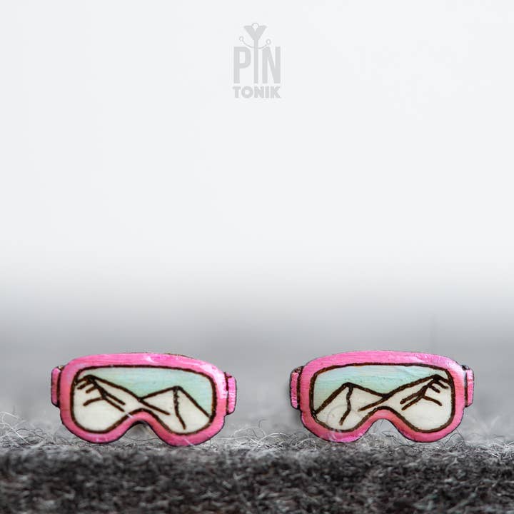 PinTonik - Wholesale Stud/Post Earrings - Ski Goggle Apres Ski Stud Earrings and Snowboard Gifts5