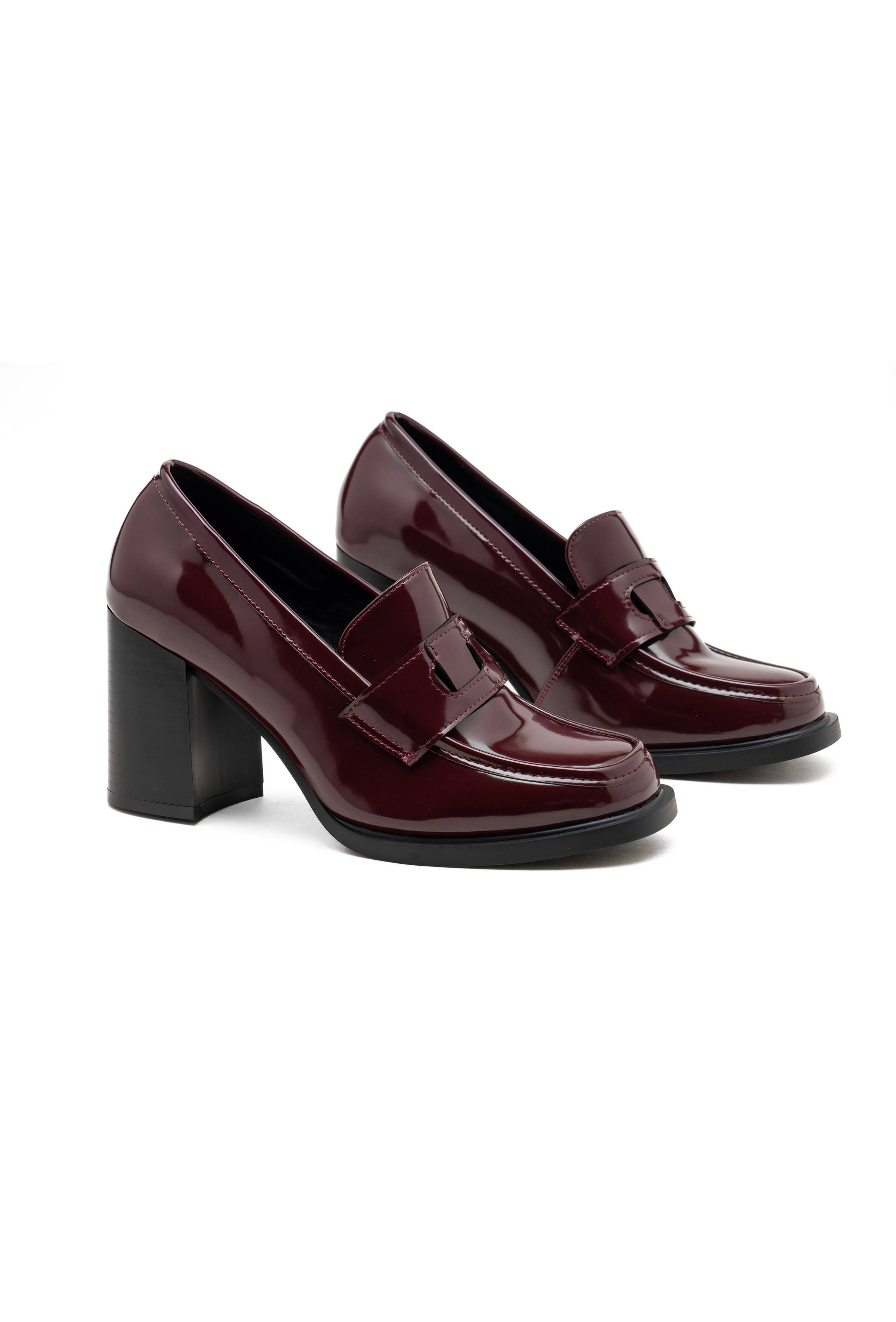 C'M PARIS - Wholesale Loafers - Women's - Patent Leather Block Heel Loafer 92385