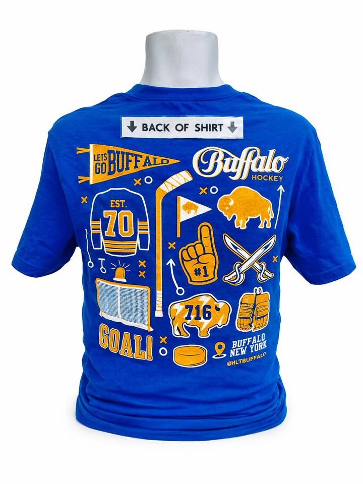 Buffalo Hockey Collage unisex t-shirt for wholesale by My Buffalo Shirt