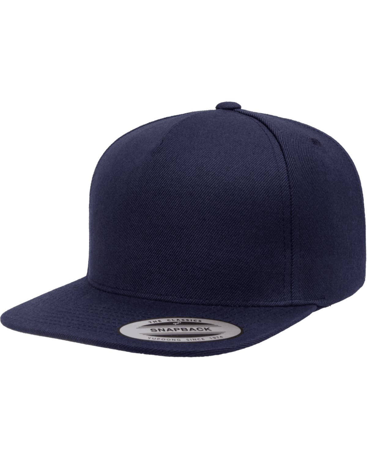 Total Apparel - Wholesale Flat Brim Cap - Unisex - Yupoong 5-Panel Structured Flat Visor Classic Snapback Cap5