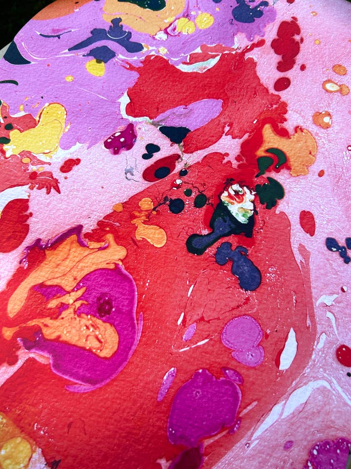 Red marbled gift wrap for wholesale by The Colour Emporium