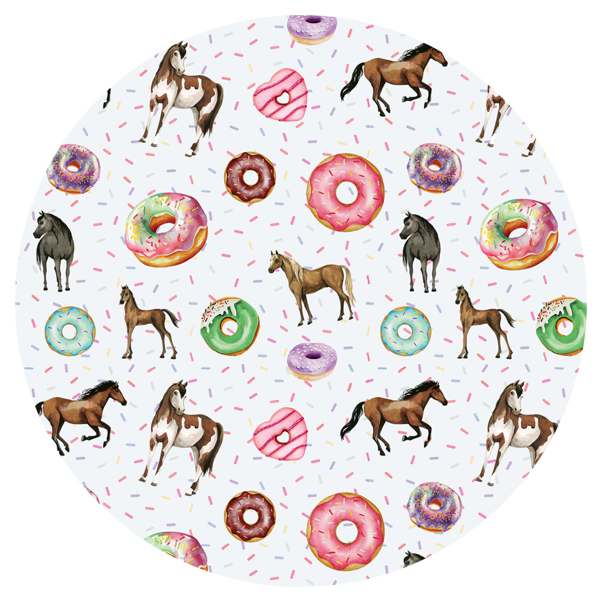 My Fancy Pony - Wholesale Scrunchie - Women's - White Pony Pastries Satin Scrunchie1