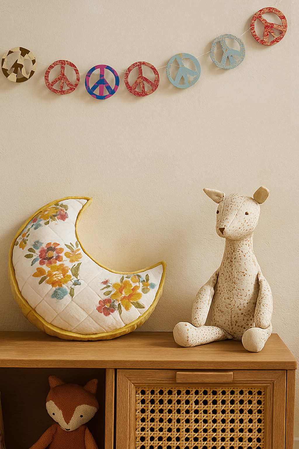 Matr Boomie Fair Trade - Wholesale Bunting/Garland - Peace Sign Recycled Paper Garland - Assorted Prints2