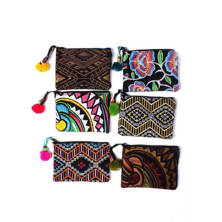 Lumily - Venta al por mayor Monedero - Mujer - Monedero bordado con pompón (varios) - Tailandia