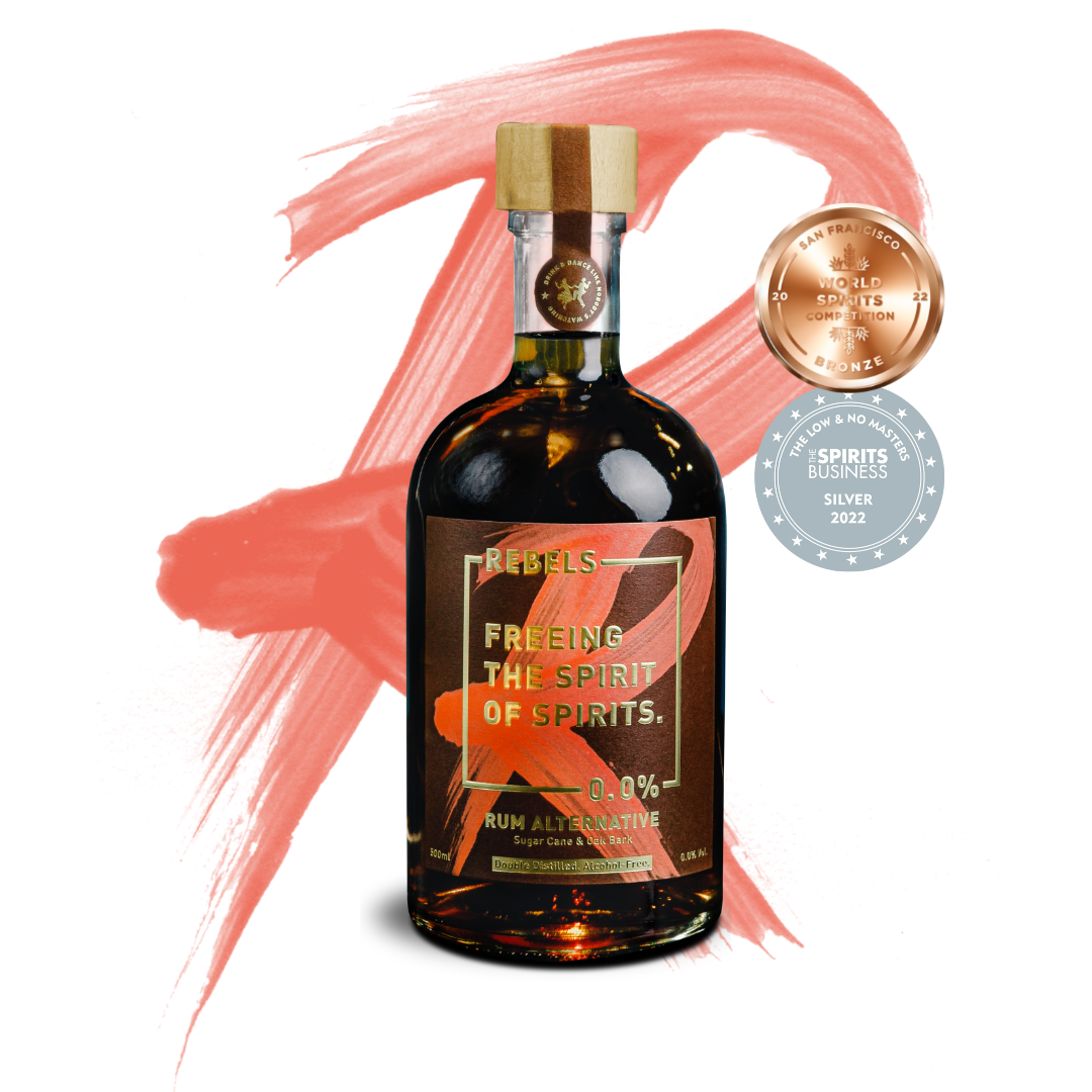 REBELS 0.0% - Vente Spiritueux/Vins/Bières sans alcool - DARK SPICE - alternative rhum sans alcool 0,0% avec canne à sucre et écorce de chêne1