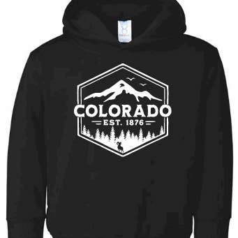 Colorado Toddler Hoodie with Pockets E8 for wholesale by Tron Tron Graphic Wear