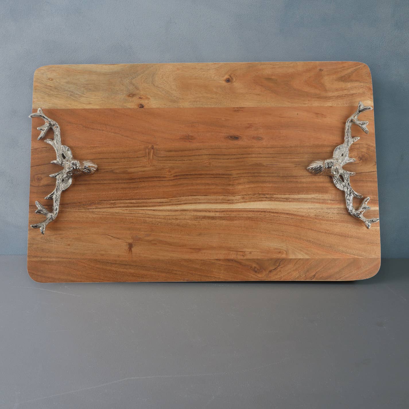 India Handicrafts Inc - Vente Décorations de table - Plateau en bois rectangulaire ReinDeer2