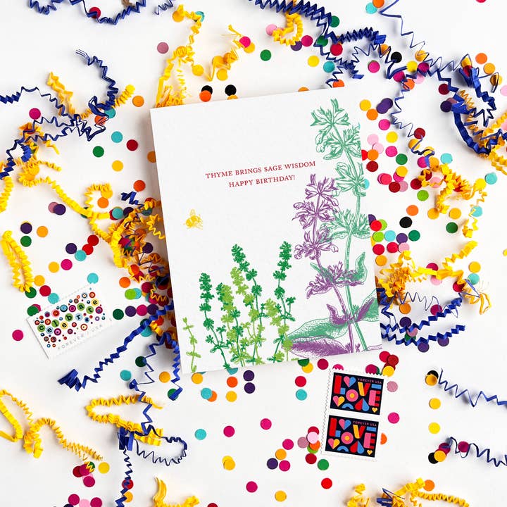 Ampersand M Studio - Wholesale Birthday Card - Thyme Brings Sage Wisdom Birthday Card2