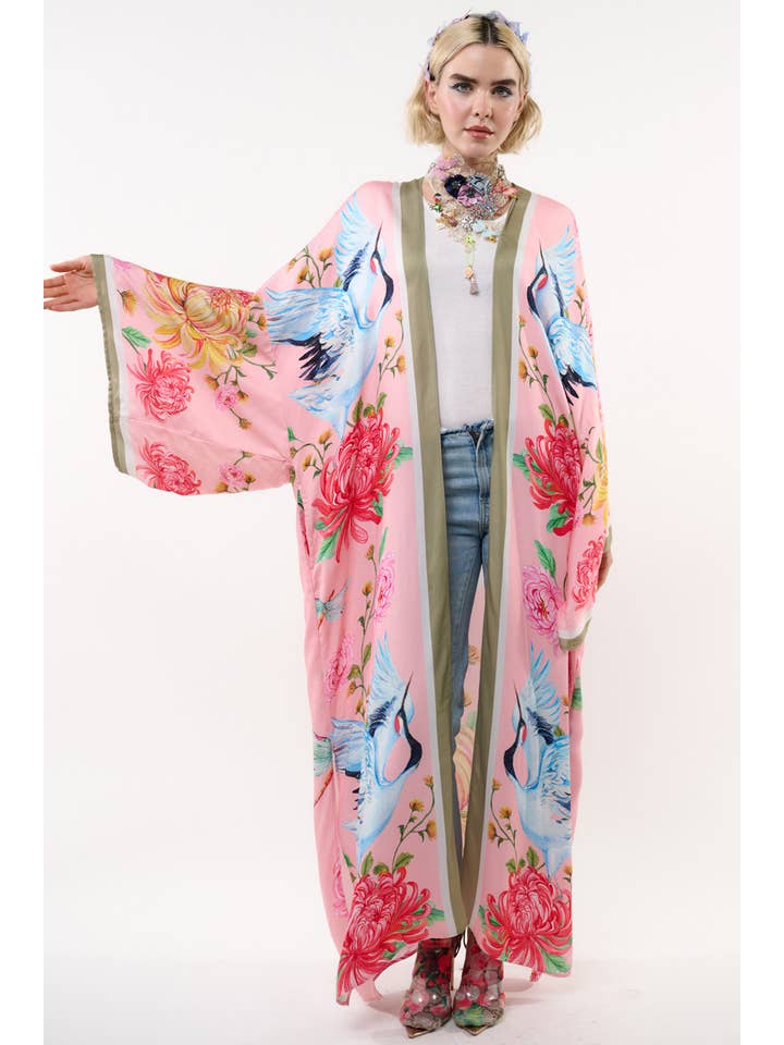 The Legend of the Crane Maxi Kimono / Topper for wholesale on Faire