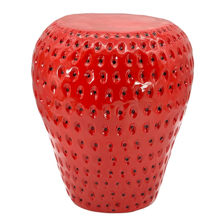 Galt International Company - Wholesale Stool - Red Strawberry Stool Polyresin Side Table 18"7