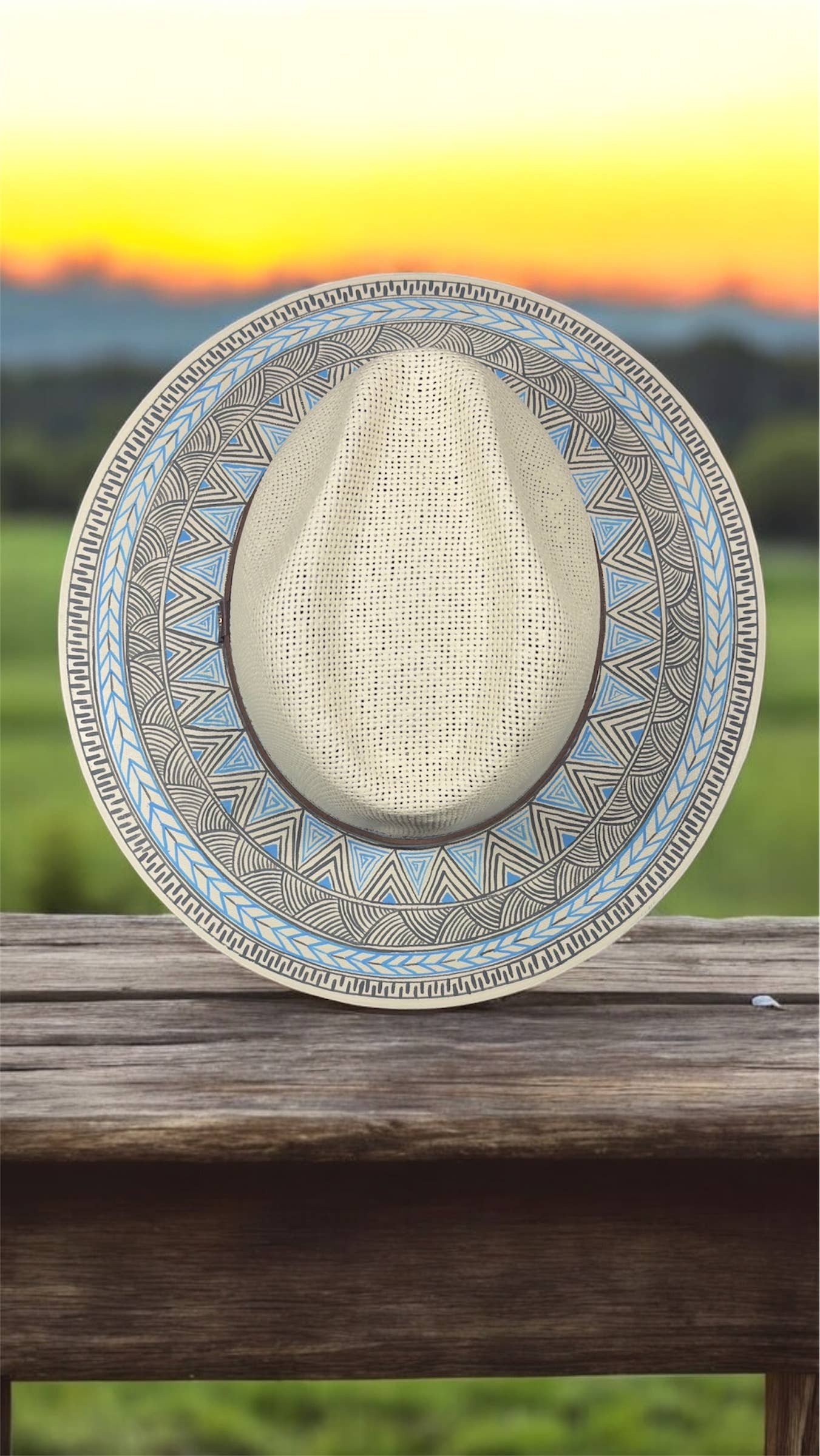 GMCE Global Trading, LLC - Wholesale Straw Hat - Unisex - Premium Detailed Hand-Painted Palm Straw Fedora Hat 5