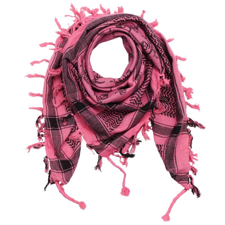 Palituch - Totenköpfe Mit Säbel Pink - Schwarz - Kufiya PLO für den Großhandel von Tribal Trade GmbH