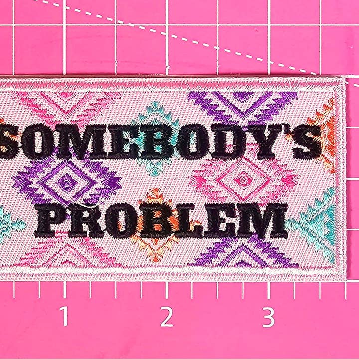 Scratch Decor - Wholesale Patch - Somebody's Problem Light Pink Aztek Embroidery Iron On Patch1