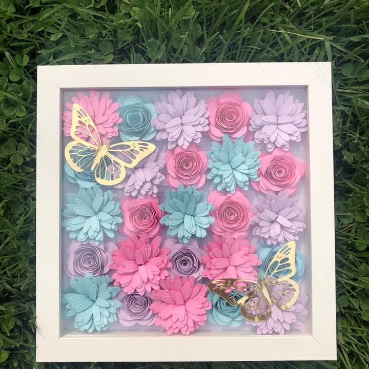 Pastel Full Assorted Paper Flower Box Handcrafted Gift for wholesale by Jadore