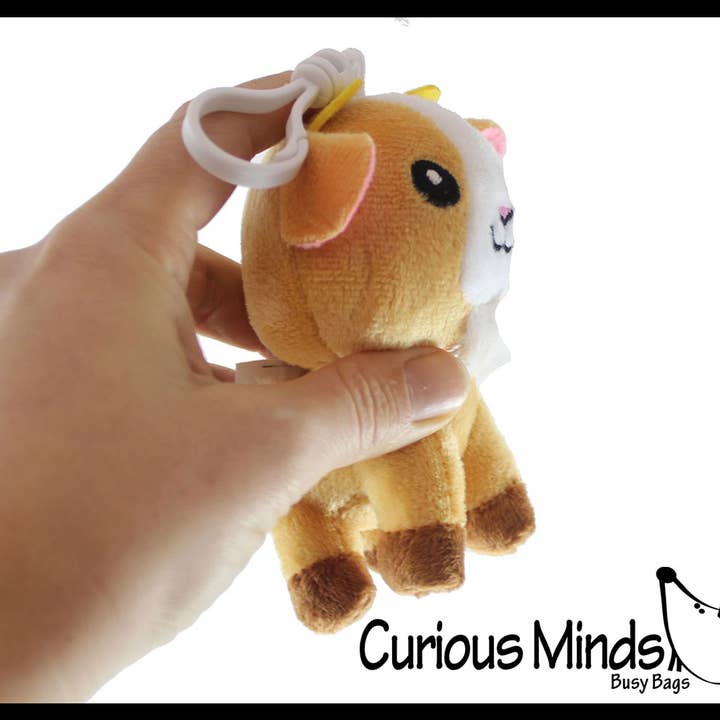 Curious Minds Toys - Venta al por mayor Peluche - Niños y bebés - 1 Peluche de Cabra con Clip - Adorable Animal de Granja4