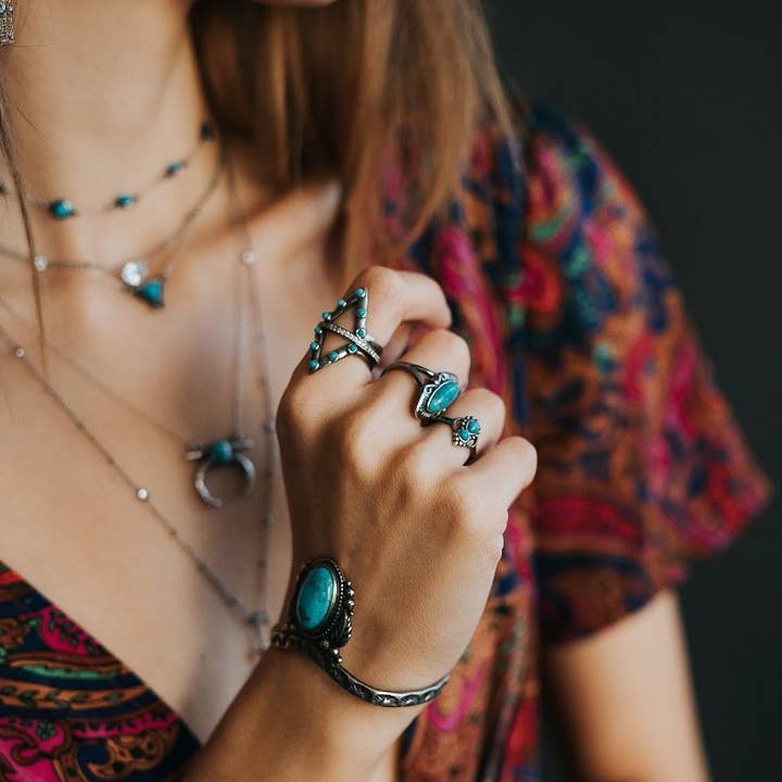 Sowell Jewelry - Vendita all'ingrosso Anelli cocktail/statement - Jacy Anello Turchese