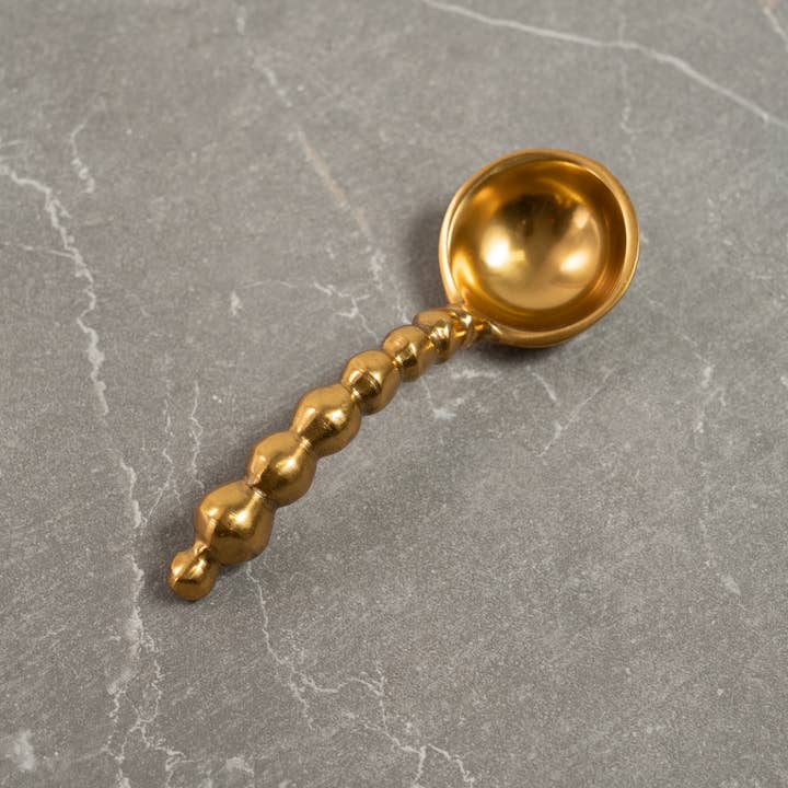 India Handicrafts Inc - Wholesale Serving Utensil - Gilded Beaded Handle Spoon