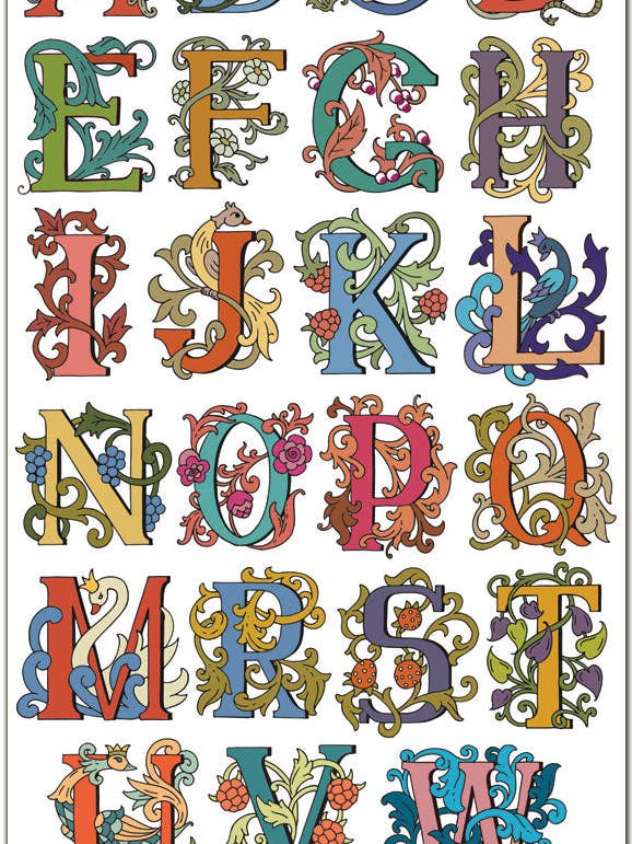 Autocollants Alphabet Vintage P95 pour la vente par Violette Stickers