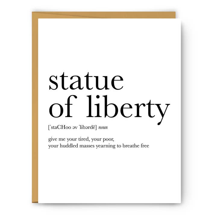 Statue of Liberty Definition Everyday Greeting Card for wholesale by Footnotes